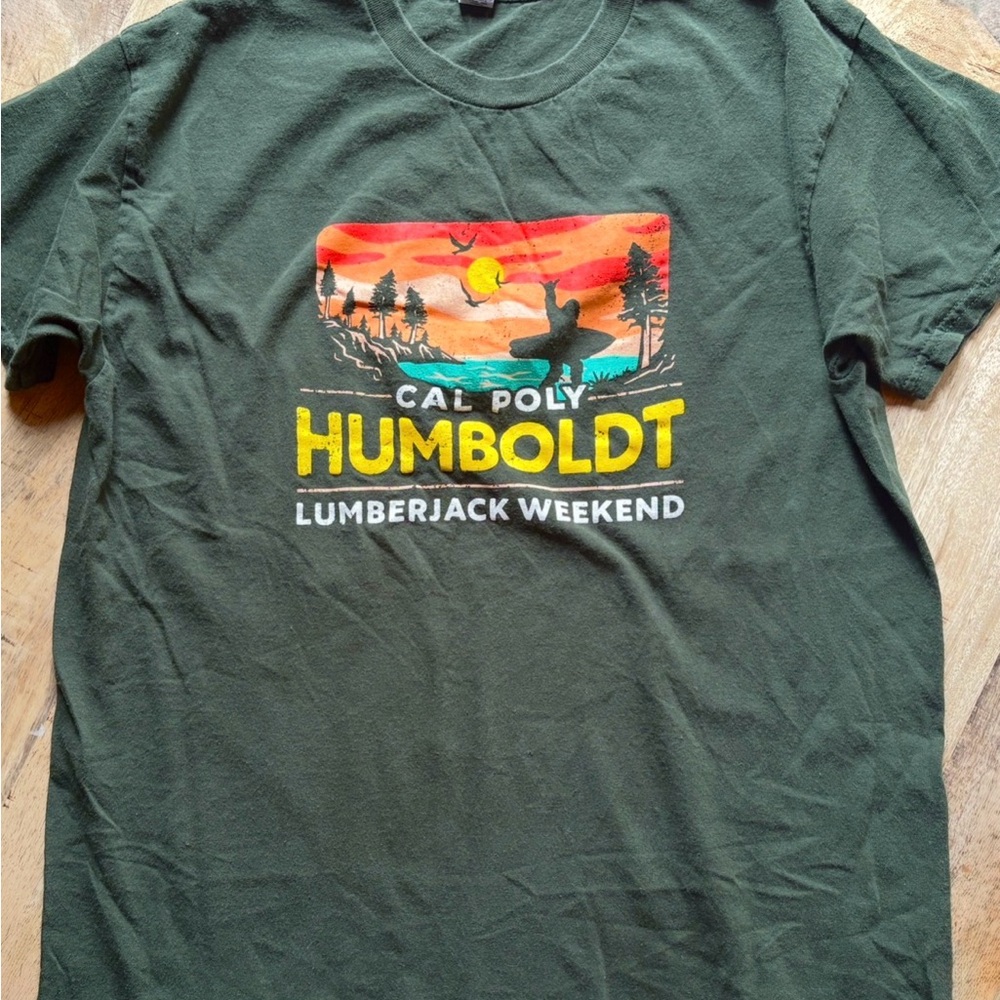 Cal Poly Humboldt Lumberjack Weekend University Graphic Tee Forest Green Mens L